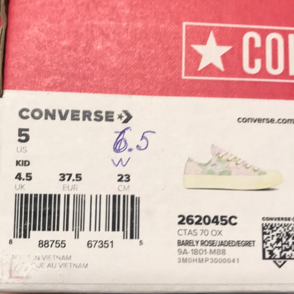 SANTA’S DEAL 🎄 Converse Chuck 70 OX Canvas Barely Rose Women AUTHENT 262045C - Picture 7 of 7